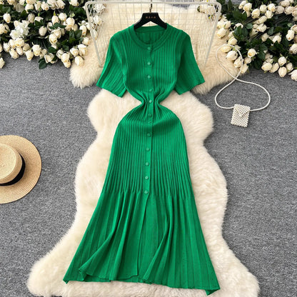 Robe longue en maille mode vintage de la marque YuooMuoo, col rabattu, élégante, à simple boutonnage, coupe trapèze, robe chemise longue pour femme, robes