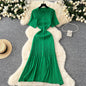 Robe longue en maille mode vintage de la marque YuooMuoo, col rabattu, élégante, à simple boutonnage, coupe trapèze, robe chemise longue pour femme, robes