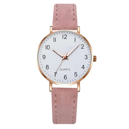 Montre femme mode décontractée avec bracelet, ensemble de montres, bracelet en cuir, cadran rond simple, montre-bracelet à quartz pour femme, montre habillée, horloge, montre femme