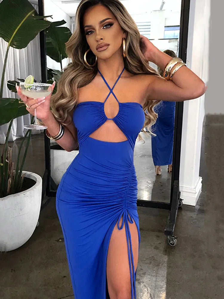 Robes midi sexy sans manches pour femme, dos nu, coupe slim, pour boîte de nuit et soirée, robe moulante élégante pour femme, vestidos elegantes para mujer
