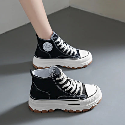 Chaussures en toile pour femmes 2024, baskets décontractées à plateforme avec étoiles, chaussures de sport et de course en toile, chaussures de tennis, baskets de marche d’extérieur.
