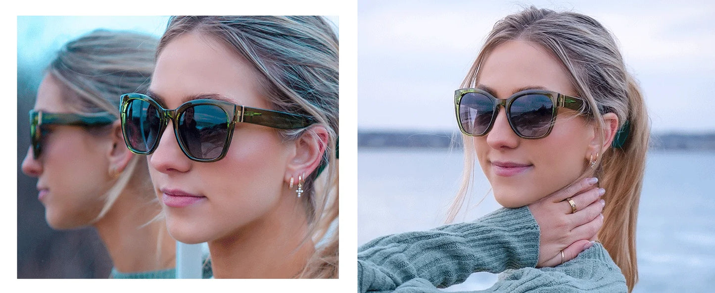 Lunettes de soleil polarisées œil de chat ZENOTTIC Fashion pour femmes - Lunettes de soleil surdimensionnées avec protection UV400, style rétro et design créateur