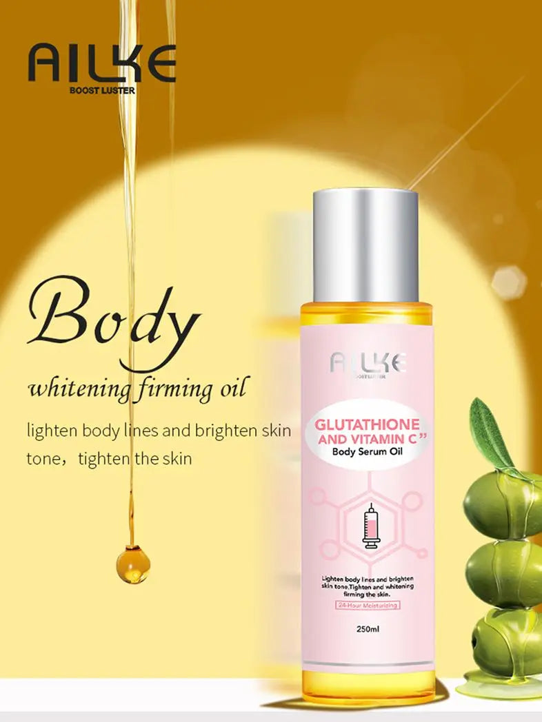 Crème de soin éclaircissante pour la peau AILKE, lotion éclaircissante, élimine les taches foncées avec glutathion, beurre de karité, crème corporelle hydratante
