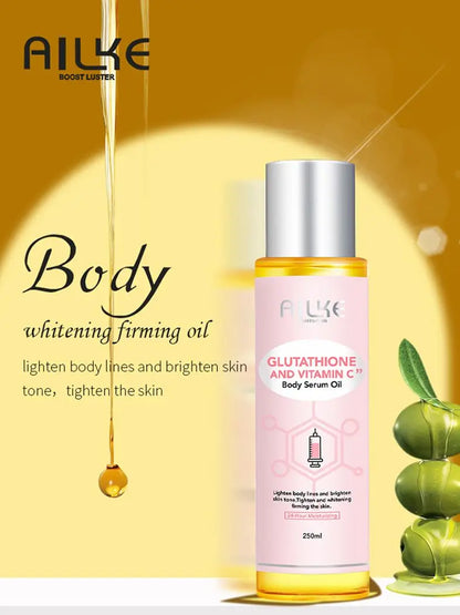 Crème de soin éclaircissante pour la peau AILKE, lotion éclaircissante, élimine les taches foncées avec glutathion, beurre de karité, crème corporelle hydratante