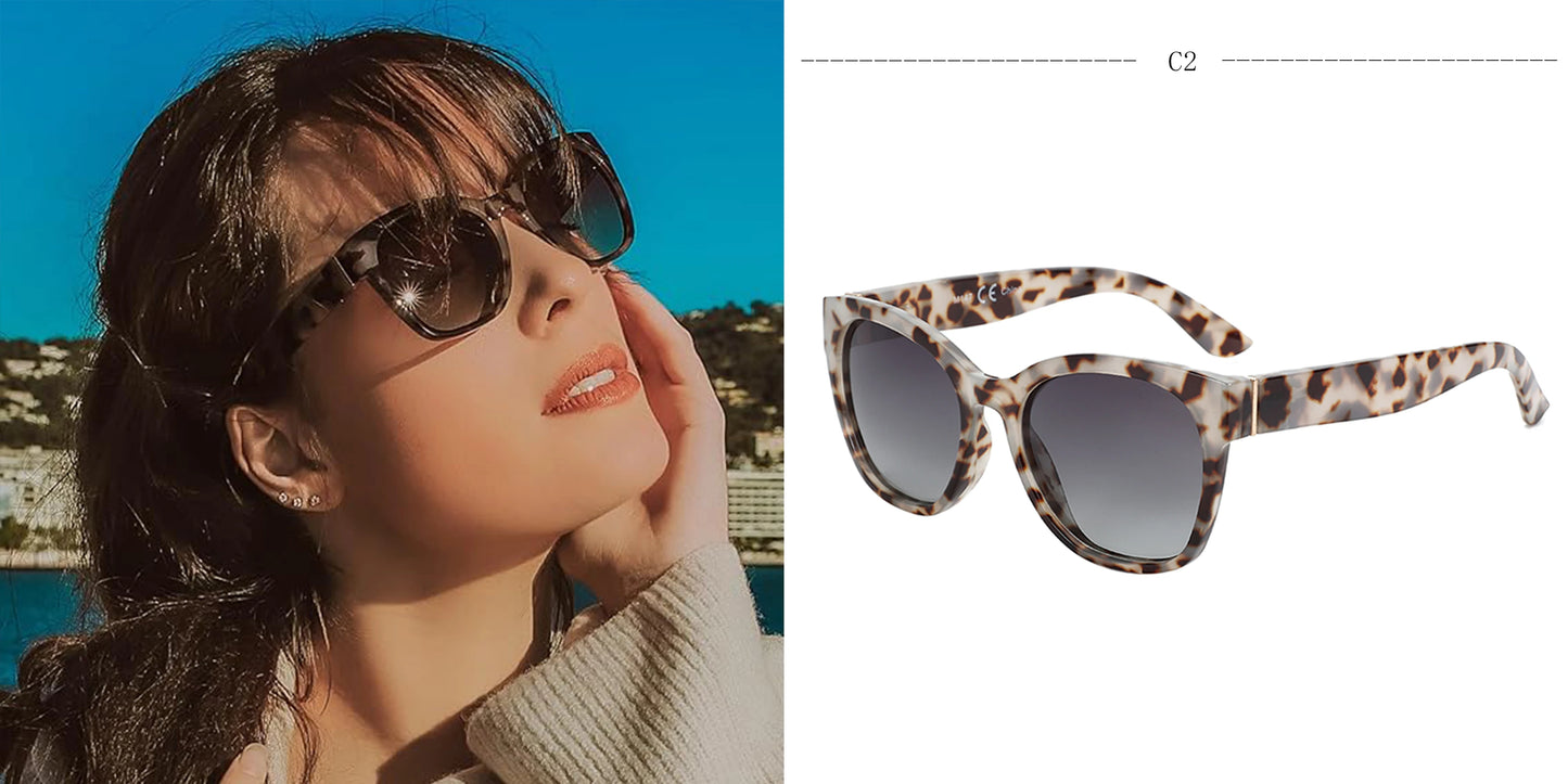 Lunettes de soleil polarisées œil de chat ZENOTTIC Fashion pour femmes - Lunettes de soleil surdimensionnées avec protection UV400, style rétro et design créateur