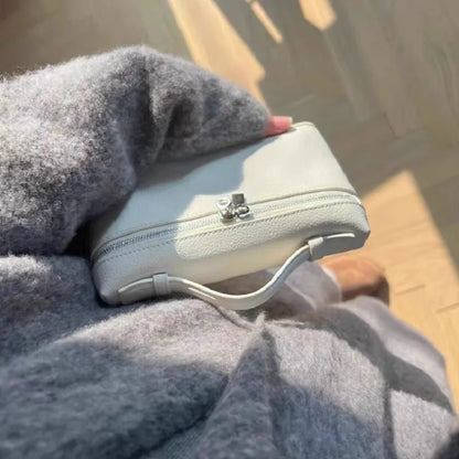Sac à bandoulière en grain de litchi au style haut de gamme et de niche, mode simple, type boîte à lunch pour femme, exquis mini sac à main porté main et en bandoulière