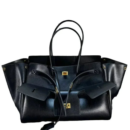 Sac fourre-tout Designer Wings en cuir véritable, sac à bandoulière pour femme de grande capacité pour les trajets quotidiens, sac à main polyvalent de style locomotive luxueux