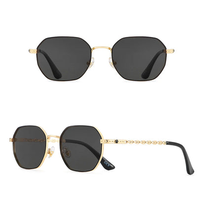 Lunettes de soleil GCV de marque classique rétro pour femmes, monture métallique rectangulaire carrée, verres polarisés, boîte Oculos De Sol Gafas