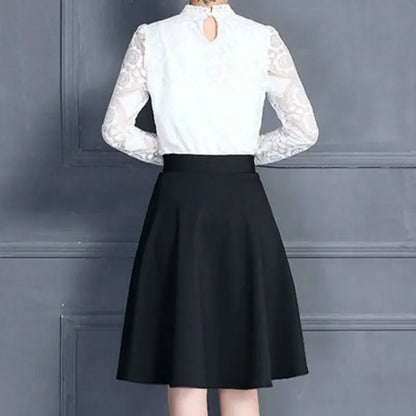 Jupes pour femmes populaires M-3XL jupe mi-longue plissée unie avec poches, taille élastique, tendance, facile à assortir, style femme de bureau, douce pour la peau, élégante