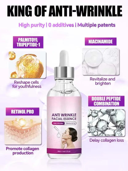 Effet anti-rides instantané, élimine les rides du visage, sérum hydratant pour les ridules autour des yeux, pattes d’oie, rides du cou