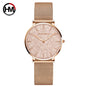 Montre pour femme HANNAH MARTIN en acier inoxydable de qualité, mouvement à quartz japonais, étanche, 36 mm, entièrement or rose, idéale pour le dropshipping.