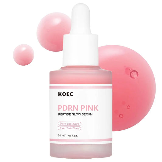 Sérum facial éclat rose PDRN aux peptides roses KOEC 30 ml, soin des taches brunes, unifie le teint, améliore l’élasticité, lisse et raffermit, adénosine