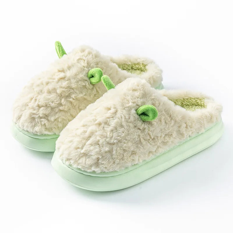 Pantoufles d’hiver pour femmes - Chaussons doublés en polaire pelucheuse, chaussons chauds en coton pour l’intérieur/l’extérieur avec semelle antidérapante