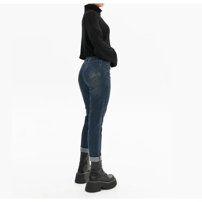 Jeans femme 2025 amples à taille haute, pantalon droit de style européen et américain