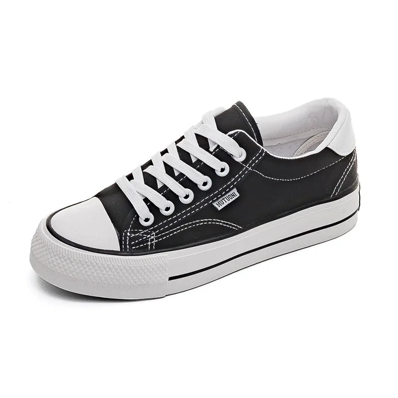 Chaussures pour femmes, chaussures en toile, baskets de printemps à semelle épaisse augmentant la hauteur, chaussures de skate tendance et polyvalentes, chaussures vulcanisées pour étudiantes