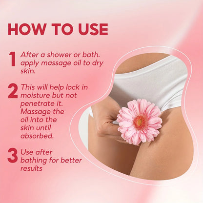 Huile de massage intime pour femmes, parfum pêche, fragrance longue durée, hydratation profonde, formule douce, convient à tous les types de peau