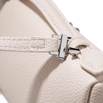 Sac à bandoulière en grain de litchi au style haut de gamme et de niche, mode simple, type boîte à lunch pour femme, exquis mini sac à main porté main et en bandoulière