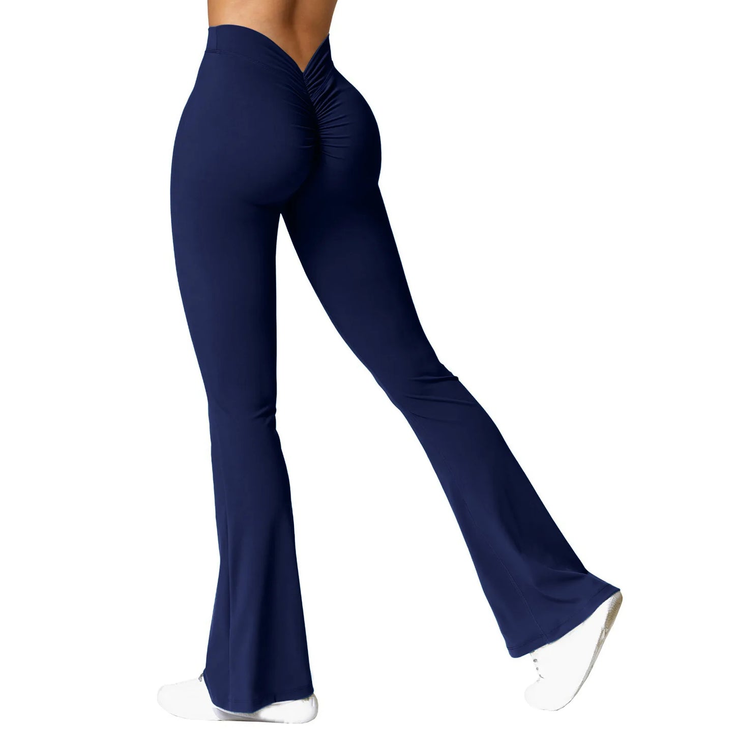 Leggings mode micro corne pour femmes, pantalon de sport à taille en V dans le dos, taille haute, effet push-up pour les fesses, pantalon de gym uni, slim, leggings décontractés