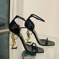 Sandales à talons hauts à bout ouvert, sexy, avec bride unique, couleur rouge vin, personnalité élégante, nouveau style d’été, sandales élégantes pour femmes
