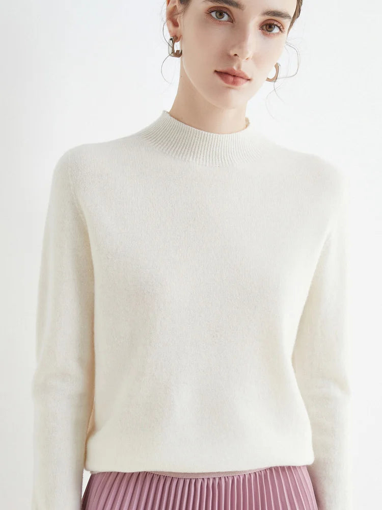 AOSSVIAO 2026 Automne Hiver pull à col montant factice uni pour femmes, pull en maille décontracté pour femmes, vêtements féminins basiques, hauts doux de base