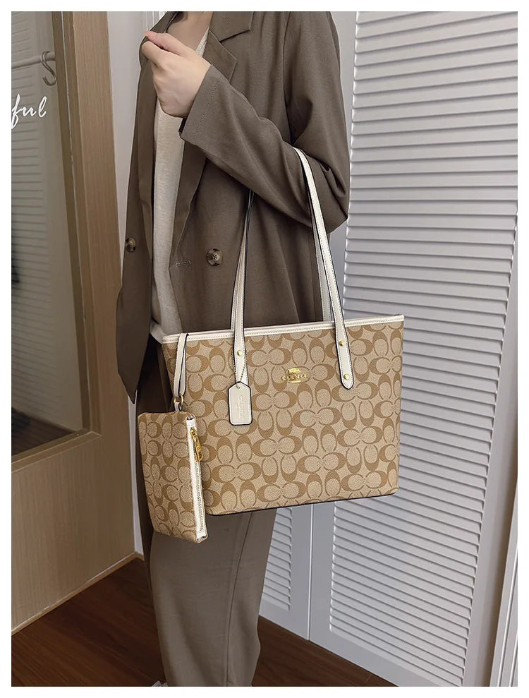 Sac à main de luxe pour femme de créateur à une épaule, imprimé vintage mode parisienne, grand sac fourre-tout portable à grande capacité, pochette, sac à main.