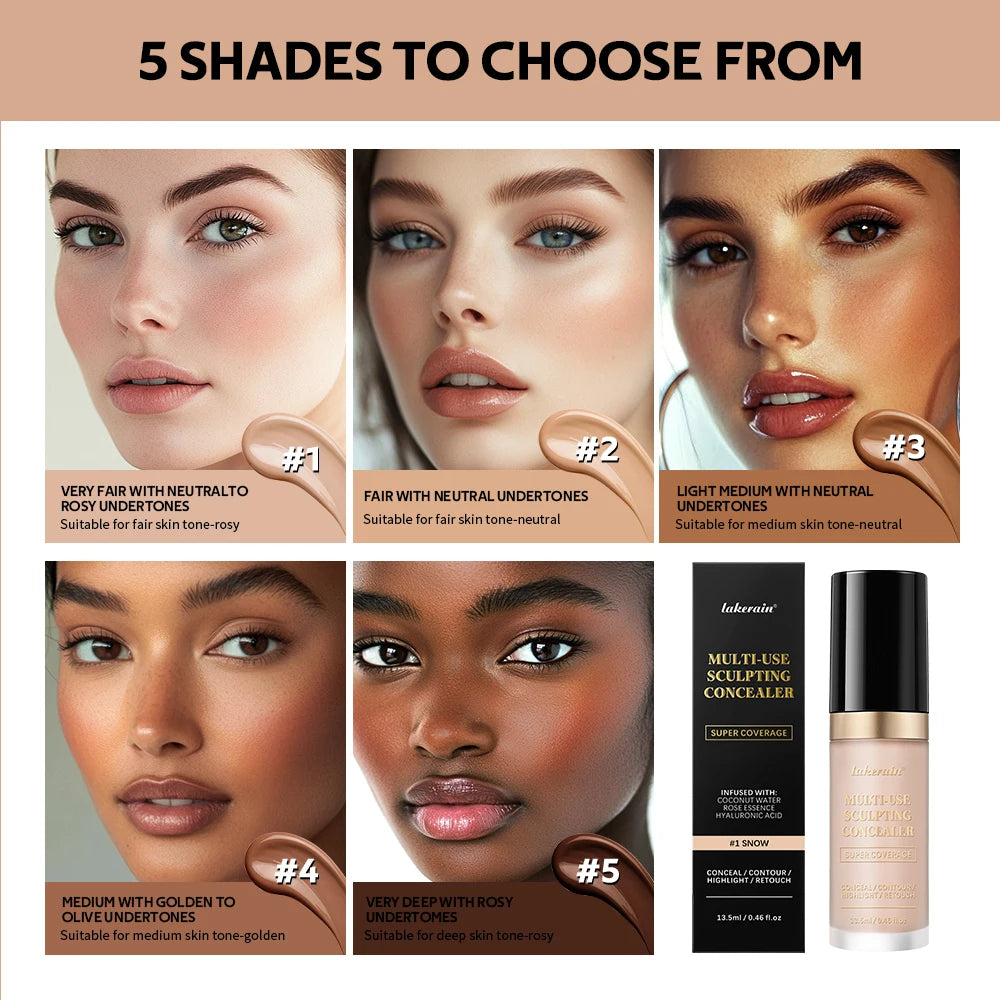Fond de teint correcteur couvrance longue durée au fini mat, crème multi-usage sans huile pour illuminer et retoucher, produits de maquillage pour le visage pour femmes