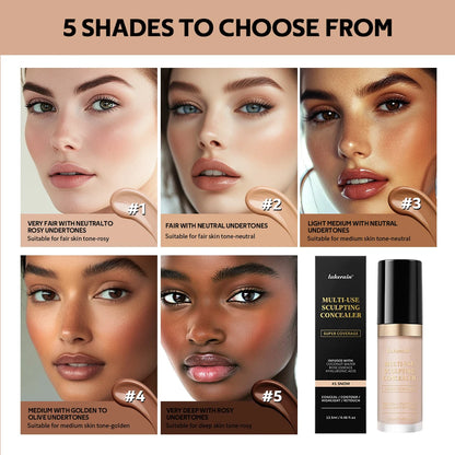Fond de teint correcteur couvrance longue durée au fini mat, crème multi-usage sans huile pour illuminer et retoucher, produits de maquillage pour le visage pour femmes