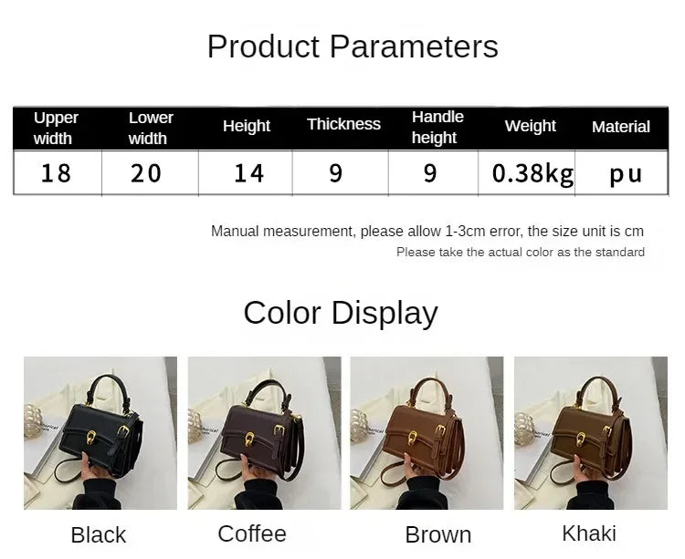 Sac à bandoulière en cuir PU pour femmes, sac à main, sac bandoulière tendance, sac vintage porté sous le bras, cartable carré
