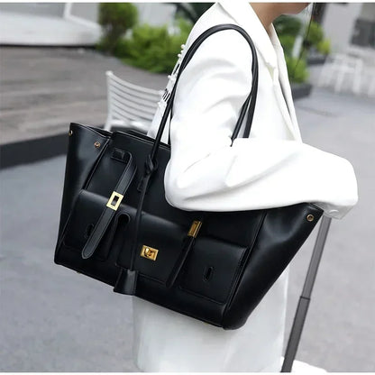 Sac fourre-tout Designer Wings en cuir véritable, sac à bandoulière pour femme de grande capacité pour les trajets quotidiens, sac à main polyvalent de style locomotive luxueux