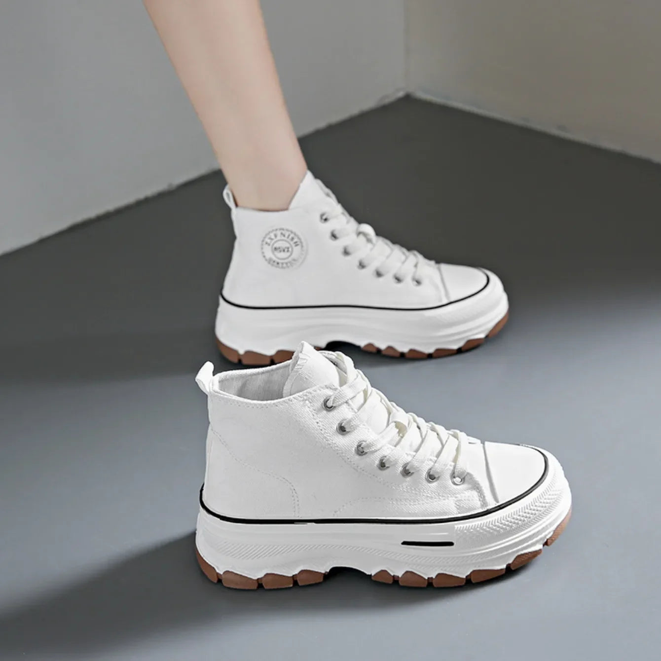 Chaussures en toile pour femmes 2024, baskets décontractées à plateforme avec étoiles, chaussures de sport et de course en toile, chaussures de tennis, baskets de marche d’extérieur.