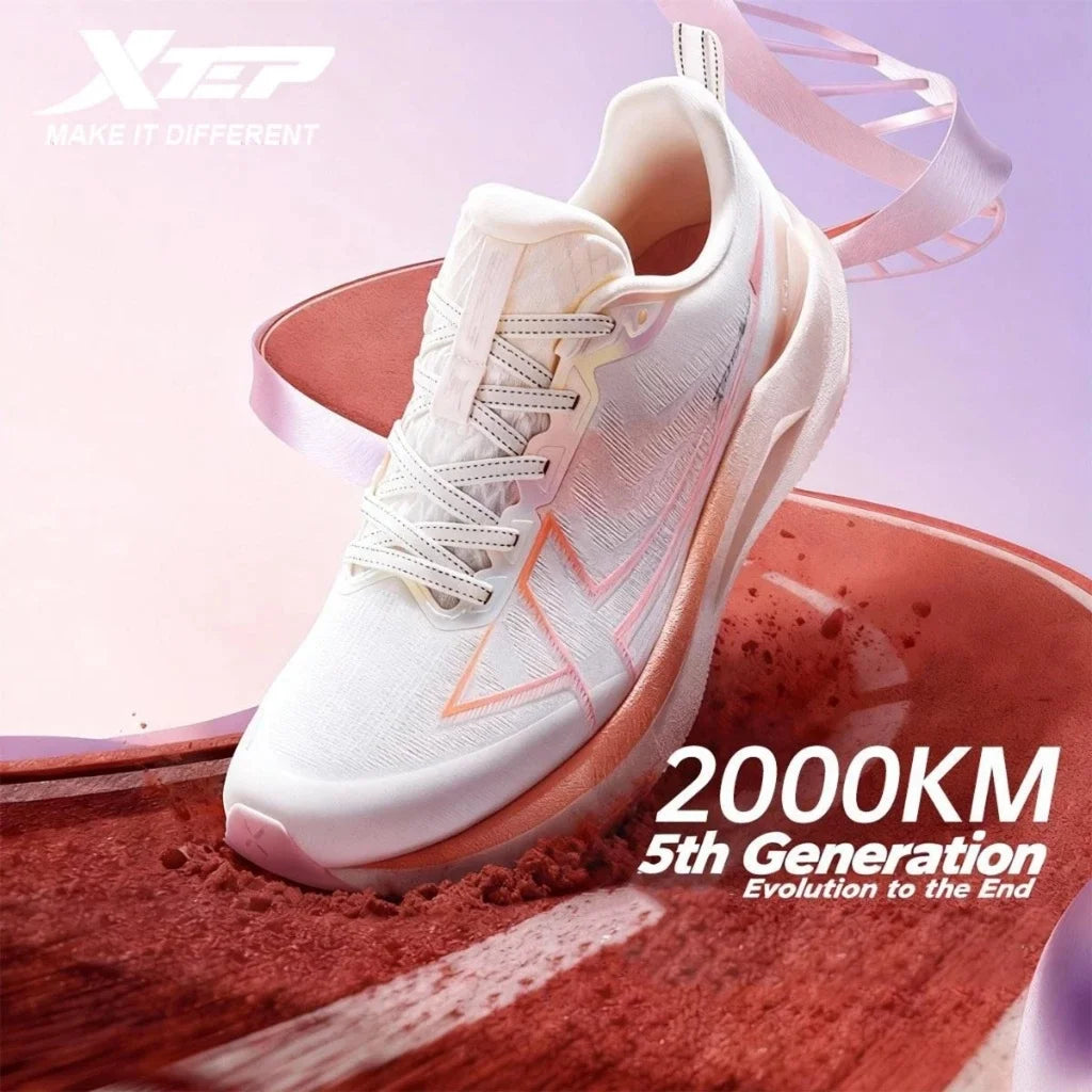 Chaussures de jogging et de course Xtep 2000km 5.0 pour femmes, amorti, design tendance, couleur durable et résistante, semelle élastique, baskets 874118110024