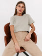 Bornladies Summer T-shirt femme 100 % coton, basique, tendance, uni, manches courtes, haut à superposer ample, 230 g/m², hauts et chemises