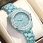 Montre pour femme LIGE 2026 nouvelle montre élégante en céramique à quartz, montre tendance étanche avec affichage lumineux, montre-bracelet pour femme + BOÎTE