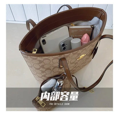 Sac à main de luxe pour femme de créateur à une épaule, imprimé vintage mode parisienne, grand sac fourre-tout portable à grande capacité, pochette, sac à main.