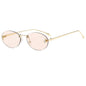 Lunettes de soleil de créateur de marque de luxe sans monture pour femmes, ovales rétro de petite taille, monture métallique, lunettes de soleil pour extérieur, style décontracté vacances, UV400 #300371
