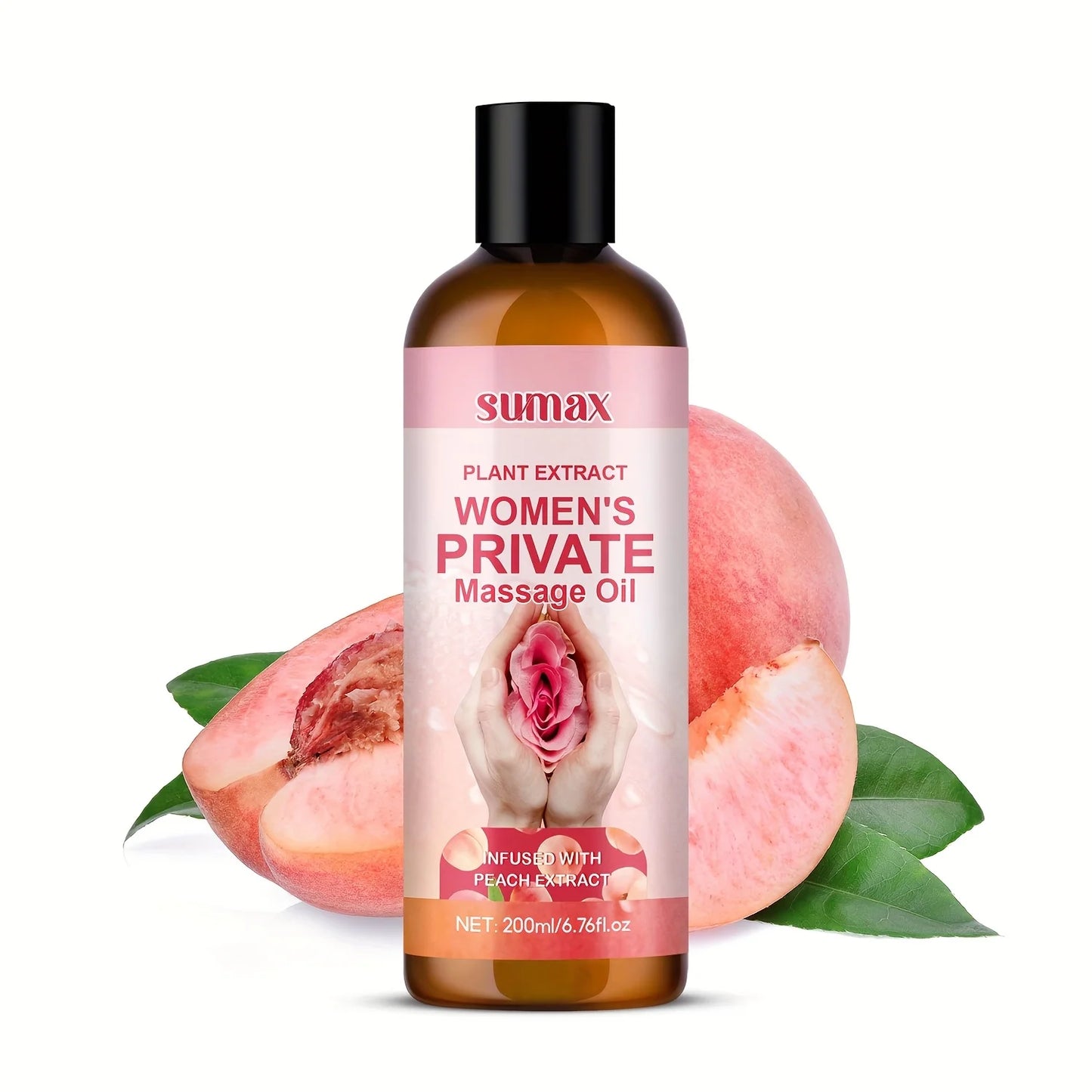 Huile de massage intime pour femmes, parfum pêche, fragrance longue durée, hydratation profonde, formule douce, convient à tous les types de peau