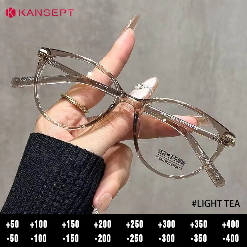 KANSEPT Lunette Lunettes de myopie pour femmes Lentilles optiques pour femmes avec prescription personnalisée Lunettes de vue Lunettes de lecture Lunettes femme degré