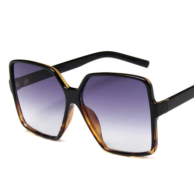Lunettes de soleil oversize pour femme, dégradées, en plastique, de marque créateur, lunettes de soleil féminines UV400