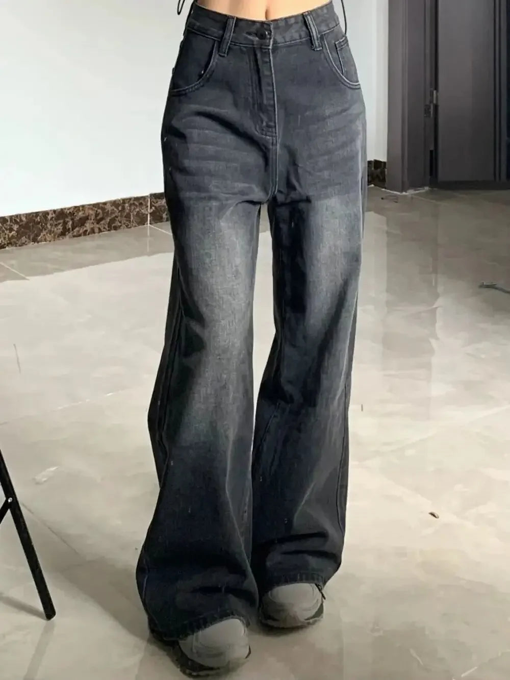Jean taille haute amincissant pour femmes, coupe ample, jambe droite, pattes d’éléphant, pantalon en denim grande taille pour morphologie en poire