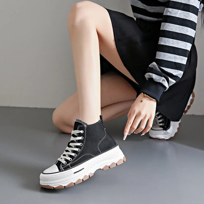 Chaussures en toile pour femmes 2024, baskets décontractées à plateforme avec étoiles, chaussures de sport et de course en toile, chaussures de tennis, baskets de marche d’extérieur.