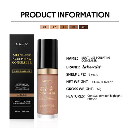 Fond de teint correcteur couvrance longue durée au fini mat, crème multi-usage sans huile pour illuminer et retoucher, produits de maquillage pour le visage pour femmes