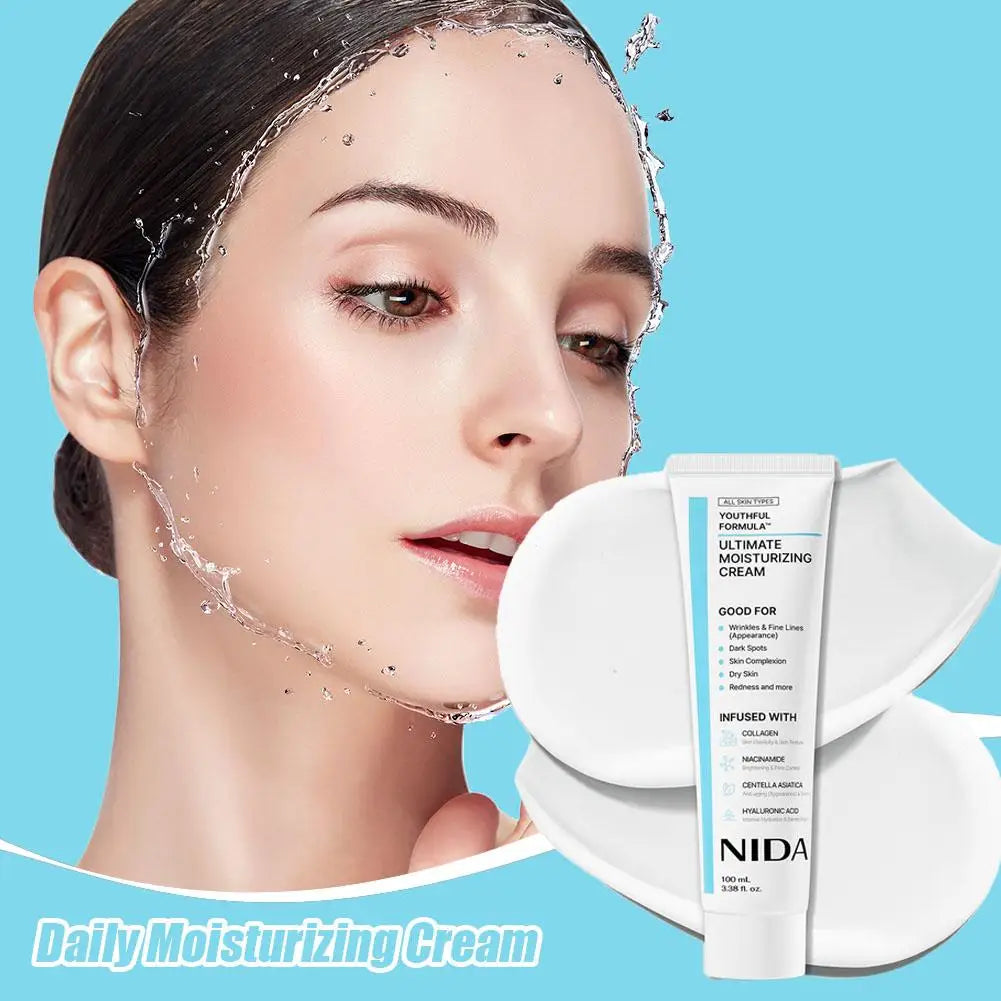 Crème hydratante ultime NIDA anti-âge réparatrice apaisante pour les pores, hydratant réparateur, essence blanchissante réduisant les rougeurs, soin de la peau