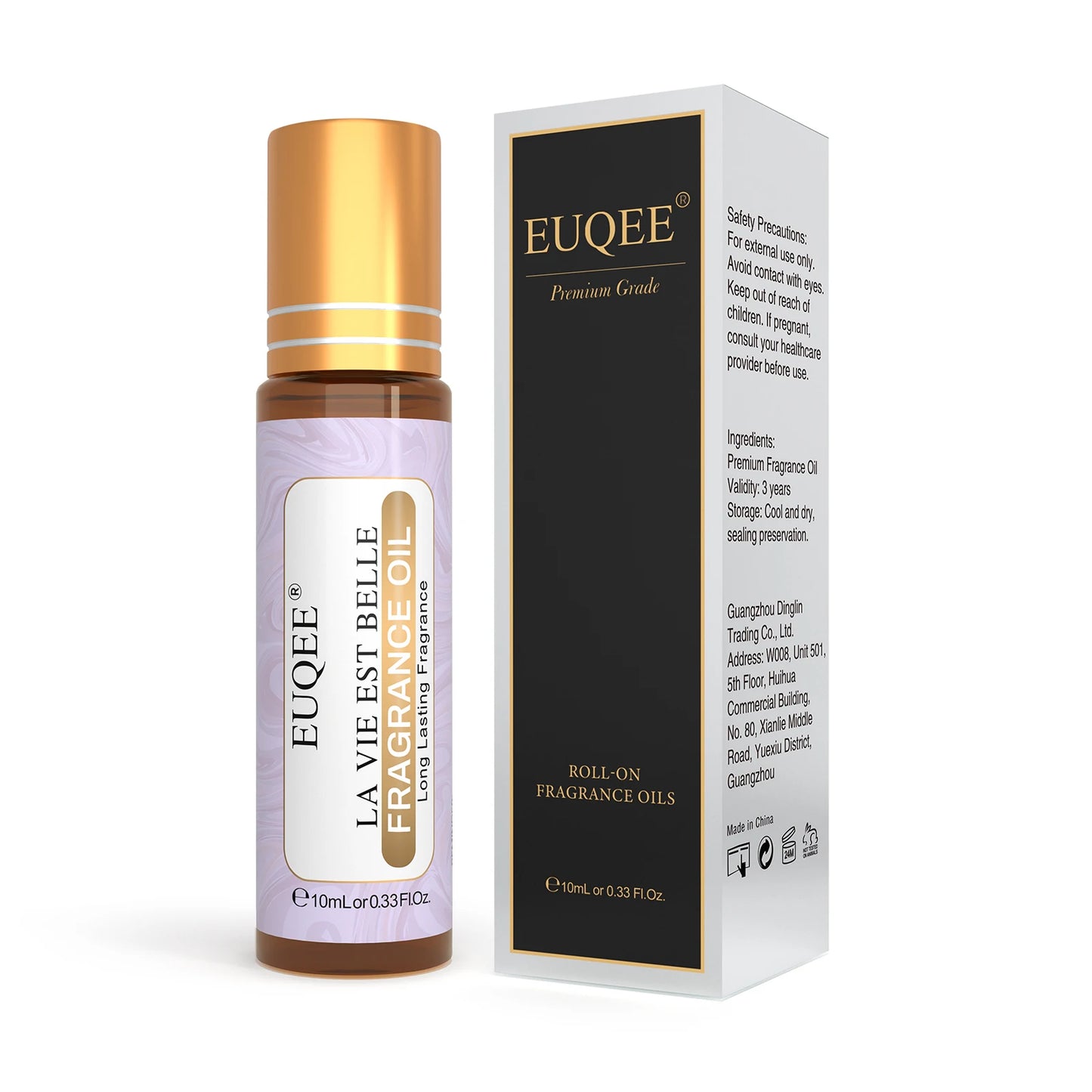 EUQEE 10 ml Huile de parfum à bille pour femmes – huiles aromatiques Coconut Vanilla, Bubble Gum, Bright Crystal, Bombshell, Midnight Rose, Angel