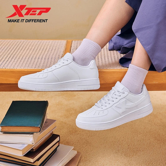 Baskets blanches Xtep pour femmes, printemps 2026, chaussures de couple polyvalentes, tendance et décontractées, à semelle épaisse rehaussante, chaussures de sport pour femmes 874118319851