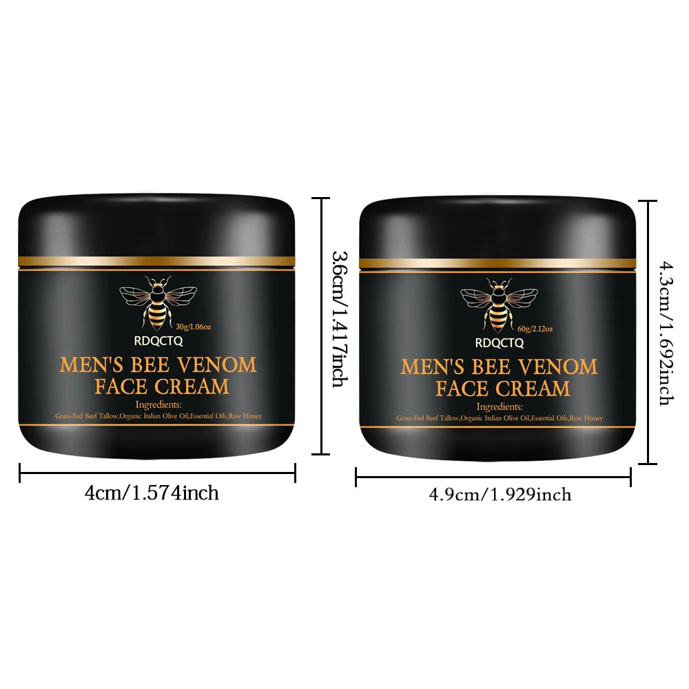 Crème visage anti-rides au venin d’abeille pour hommes RDQCTQ, raffermissante et liftante, anti-âge, atténue les ridules, hydratante, soin de la peau