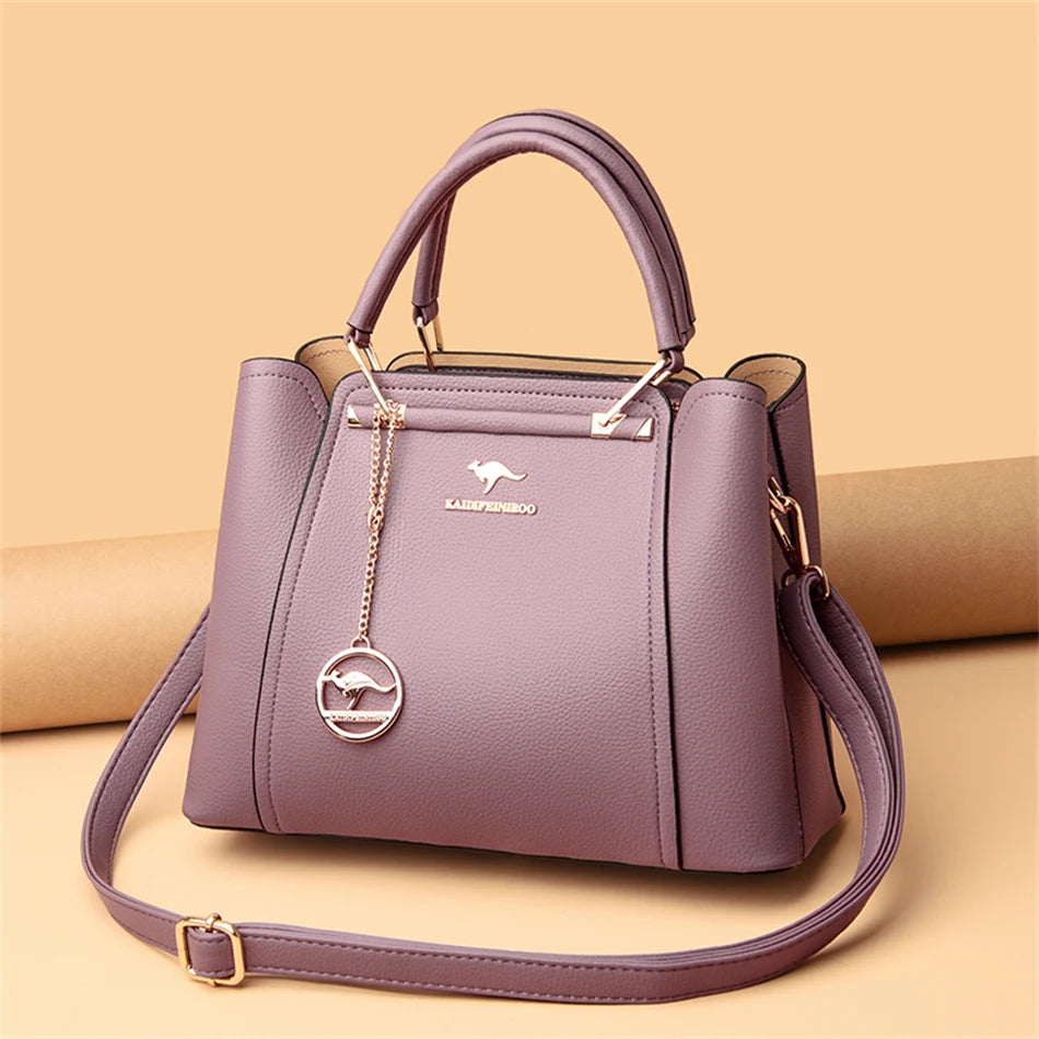 Sac bandoulière de luxe pour femme 2024, designer à 3 couches, grand sac à main en cuir à grande capacité pour femme, sac shopper de marque, sac fourre-tout messager.