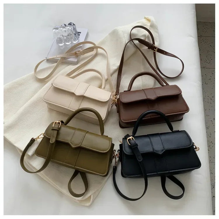 Sac à bandoulière en cuir PU pour femmes, sac à main, sac bandoulière tendance, sac vintage porté sous le bras, cartable carré