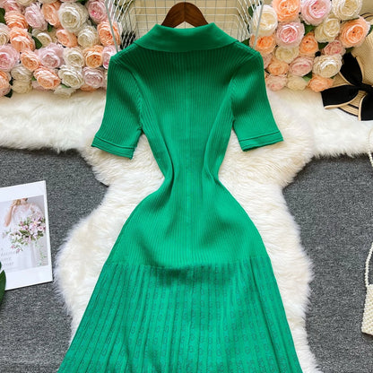 Robe longue en maille mode vintage de la marque YuooMuoo, col rabattu, élégante, à simple boutonnage, coupe trapèze, robe chemise longue pour femme, robes