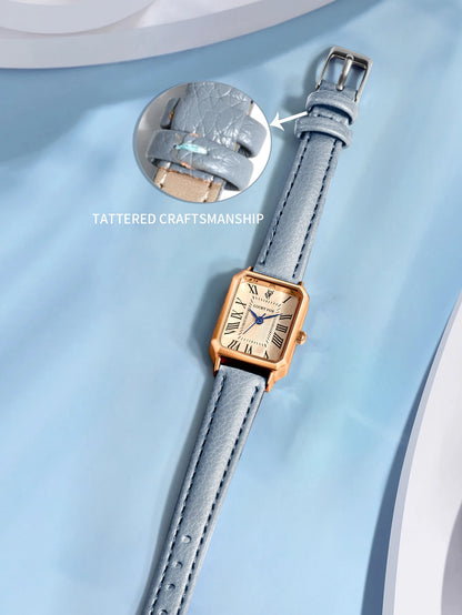 Montre-bracelet décontractée rétro à affichage numérique, cadran carré, bracelet en cuir, montre à quartz tendance pour femme, idée cadeau