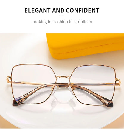 JMISUS Fashion Femme Lunettes optiques carrées avec verres correcteurs anti-lumière bleue photochromiques gris en forme de papillon, lunettes de vue sur ordonnance